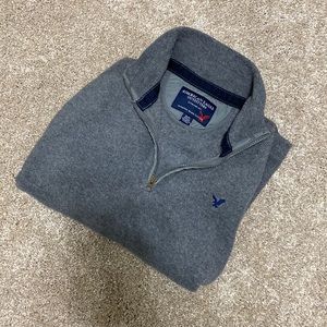 American Eagle Fleece Quarter Zip Crewneck